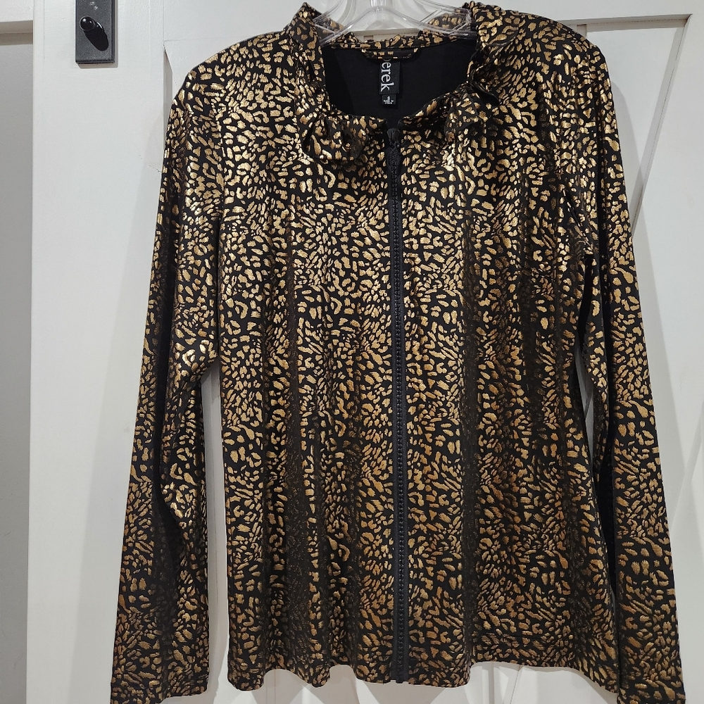 Berek Gold and Black Animal Print Blazer